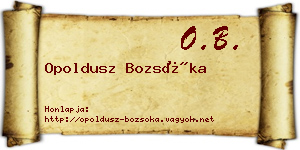 Opoldusz Bozsóka névjegykártya